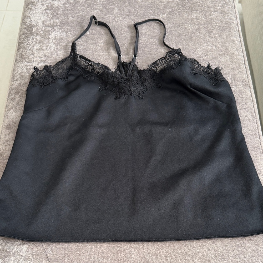 Carbon38 Black Lace Trim Cami Top Size XS